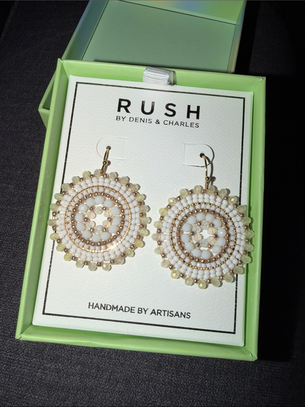White Beaded Earrings